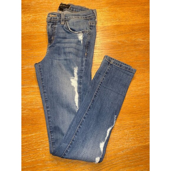 Flying Monkey Blue Distressed Skinny Jeans For Women - Size 24 - Picture 4 of 4